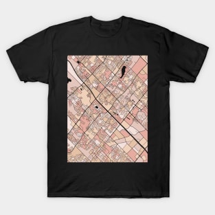 Brampton Map Pattern in Soft Pink Pastels T-Shirt